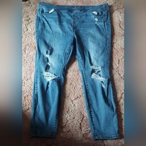 Women's Distressed Blue Jeans